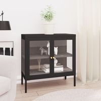Sideboard Black 70x35x70 cm Steel and Glass vidaXL