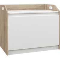 Cassapanca Moderna con Schienale e Vano Contenitore, 62.4x40x51.5cm, Bianco