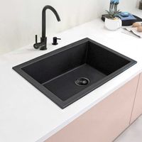 Fregadero Pila Cocina granito 55x45 cm Bajo/Sobre Encimera 1 seno Serie Granite Sink Venus - Negro