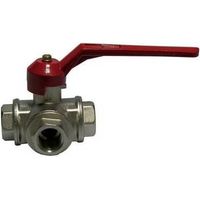 VALVOLA A SFERA A 3 VIE CON LEVA Misura: 3/4" (DN 20) foro a L