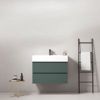 Mobile bagno sospeso 100 cm Verde Comodoro Lavabo in Resina Senza Specchio - Fiji Paint