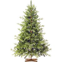 Sapin de Noël artificiel 150 cm – Aspect réaliste avec branches en PE – Fabriqué à la main en Europe – Pied en bois massif – Fairytrees