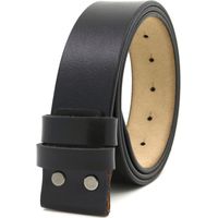 Mens Leather Belt Strap Without Buckle, Vintage Replacement Leather Belt Strap with Snap on Buckle