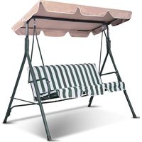 (191x132 cm Beige)Ersatzdach für UV-Schutz-Gartenschaukel, Schaukeldach aus wasserdichtem 600D-Oxford-Gewebe mit einer Kantenbreite von 12 cm
