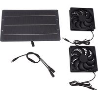 Kit de ventilateur à panneau solaire 10W, double ventilateur d'extraction à énergie solaire résistant aux intempéries, montage mural pour poulaillers, serres, hangars