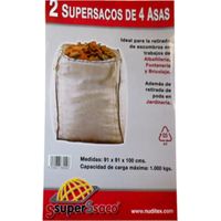 Super Sack Raffia-Trümmersack mit 4 Griffen, 1000 kg, 90 x 90 x 90 cm (2 Einheiten)