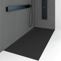 Mineralguss-Duschwanne extra flach QUORE Schieferoptik SCHWARZ 70x200cm