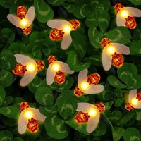 Solar LED Bienen Lichterkette,30 LED Warmweiß Außen Wasserdichte lichterkette Dekorative für Garten, Party, Hochzeit, Haus,Fest Deko Beleuchtung (Warmes Weiß)