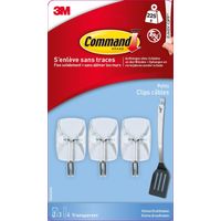 3er-Set Klebehaken, Metallspitze, COMMAND, transparent 0,225 kg COMMAND