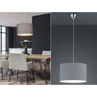 Pendelleuchte HOTEL mit Stoff Lampenschirm in Grau, Ø 40cm