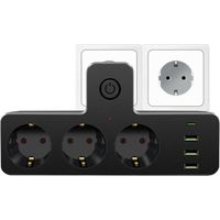 Multiprise, Multiprise USB, Multiprise avec Interrupteur, Multiprise Française 7 en 1 avec 3 USB et 1 Type C, Prise avec Interrupteur, Prise Multiple pour la Maison, Le Voyage et Le Bureau
