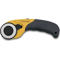 3 Claveles Cúter rotativo de 17 cm, 45 mm, Acciaio, Amarillo Y Nergo