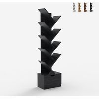 Bibliothèque 10 étagères design moderne tiroir salon bureau Treebook 150 - Noir