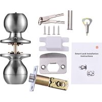 Decdeal Smart Lock Keyless Eingangstür Fingerabdruckknauf Ty App Remote-Betriebstyp-C-Anschluss wiederaufladbarer Akku BT 3-in-1 Fingerabdruck/Taste/App für 35-55 mm Büro-Heimschlafzimmer