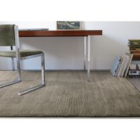 Kuza Plain Stripe Soft Silky Velvety Modern Rug in Khaki 120 x 170 cm Medium