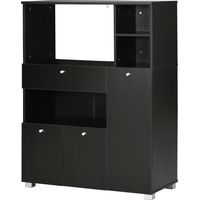 Crédence cuisine Legno avec armadietti, mensole, cassetto 90x40x120 cm Nero