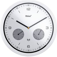 Horloge murale Mebus 52826 radiopiloté(e) 26 cm x 42 mm blanc