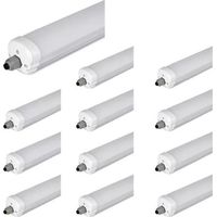 V-Tac – Lot de 12 réglettes LED étanches 150cm 48W 120lm/W IP65 – Résistantes à l'humidité et à la poussière – Économie d'énergie jusqu'à 60%