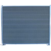 Komplettes Starter-/Endset für coextrudierten Verbundzaun 1,50 L x 1,80 H (wendbare Lamellen) – Farben – Anthrazitgrau/Hellgrau, Höhe – 180 cm, Länge – 150 cm