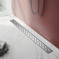 SIRHONA Canaleta de Ducha 60 cm con Sifón de Acero Inoxidable,Desagüe de Ducha Decorado con Accesorio de Piso,con Tope de Olor y Tamiz de Pelo