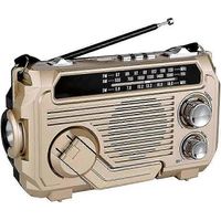 Solarbetriebenes FM/AM/SW-Radio, Notradio, Handkurbelempfänger, Bluetooth 5.2, kompatibel mit TF-Karten und USB, goldfarbene Ausführung.