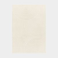Décoweb – Tapis shaggy en relief 120 x 170 cm – Courbe crème – 14mm d'épaisseur – 60% polypropylène, 40% polyester – Fabrication européenne