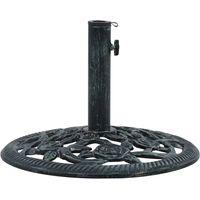 Vidaxl – Socle de parasol en fonte 9 kg – Adaptateur pour poteaux 35-48 mm – Motif floral décoratif – Stabilisation optimale pour extérieur