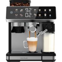 Cecotec – Cafetière à dosettes expresso Barista avec moulin conique 20 niveaux de mouture – Réservoir de lait 500 ml – 1350 W – 20 bars de pression