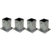 Winox – Support - Pied à fixer pour poteau 7x7 cm – Acier galvanisé à chaud – 4 trous de fixation Ø 10 mm – Pour clôture légère