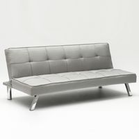 Canapé Convertible 2 places Clic Clac en tissu design moderne Gemma - Gris