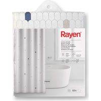 Rayen Rideau de douche blanc motif celdas 180x200 cm
