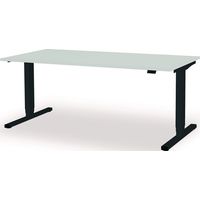 Bureau à levier H650-1250xL1800xP800mm gris anthracite/gris clair électr.MAUSER