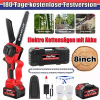 8 "Handheld tronçonneuse sans fil scie à chaîne couteau à bois batterie 18800 tr / min