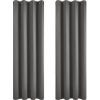 Thermal Insulated Anti Cold Curtain, 135x240 CM (Width x Height), Blackout Curtains for Living Room and Bedroom, Modern Design with Eyelets, Dark Gray, 2 Pieces