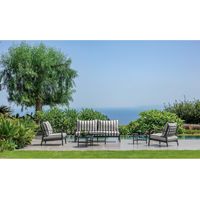 Talenti Salotto Finn Set Sofa, 2 Poltrone Living e Tavolo Caffé D58 Bianco Graphite