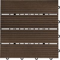 HOME DELUXE - Baldosas de madera de WPC BAVARO Color: Marrón Oscuro, Cantidad: 1 m²