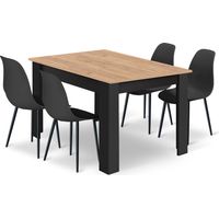 Ensemble repas - leobert - wat - noir - 120 x 80 cm - 5 pieces 211770249