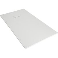 Milano Rasa White Low Profile Rectangular Textured Slate Effect Shower Tray and Waste - 1600mm x 800mm