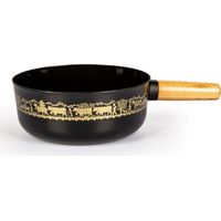 Fonduetopf aus emailliertem stahl, 23 cm, schwarz - Stockli - 7423.14HAA