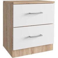 KIT COMODINO 2 CASSETTI 45X34XH47 CM ROVERE BIANCO