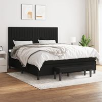 Boxspringbett mit Matratze Schwarz 180x200 cm Stoff vidaXL