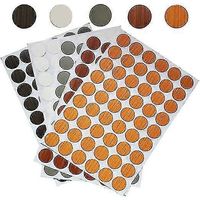 216 pièces d'autocollants en PVC pour trous de vis, cache-vis de 21 mm, pour capuchons de meubles -t (noyer)