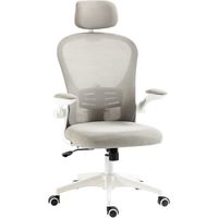 Silla de Oficina de Malla Silla de Escritorio Respaldo Alto Reposacabezas Ajustable Soporte Lumbar 4D 62x64x120 cm Gris