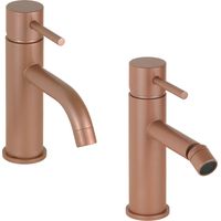 Rundes Waschtisch- und Bidetmischer-Set in Metallic-Rosa Pollini Jessy Color KITJESSYCOLORA31