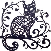 Metall-Katzen-Wanddeko, moderne und elegante Wohndekoration, künstlerisches und langlebiges Design.