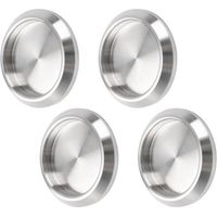 royaluxe-Lot de 4 poignées de porte de placard auto-adhésives en acier inoxydable - Poignées de porte de placard de cuisine encastrées - Poignée de porte invisible - Gris