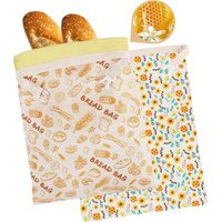 Sac À Pain En Cire D'abeille - Coton Bio Respirant - Pour Conservation Du Pain Et Pâte À Pain - Lot De 2