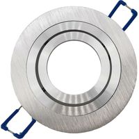 Portafaretto Tondo Argento satinato Orientabile da incasso cartongesso per lampadine led GU10 con ghiera svitabile