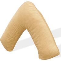 Aamira V Shaped Pillow Shredded Orthopaedic Memory Foam, Cream, Head, Neck & Back Pregnancy Maternity Support, Washable Cover