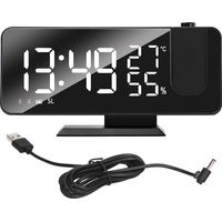 Digital Projection Alarm Clock Large LED Screen Alarm Clock Radio Loud Dual Alarm Clock for Heavy Sl